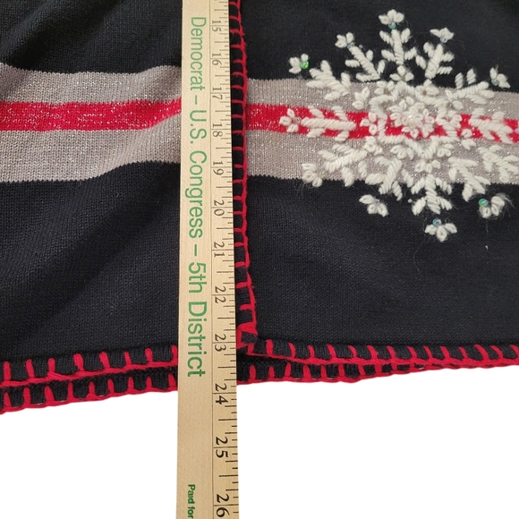 Vintage Dress Barn Ugly Christmas Sweater Snowflake Pearl Rhinestone Plus - Picture 14 of 14